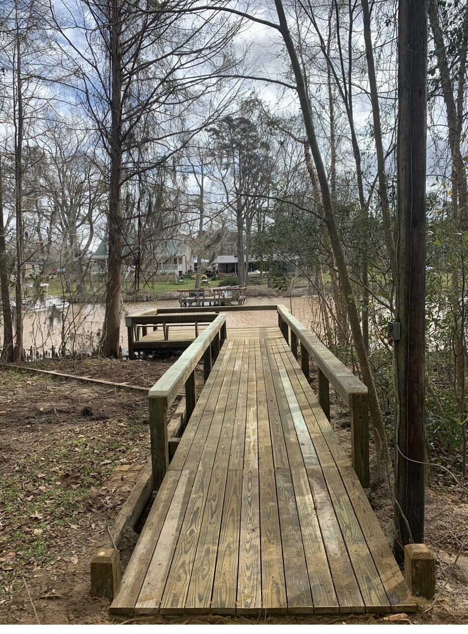 Timber boardwalk built to a park area near the Santee Cooper system, SC